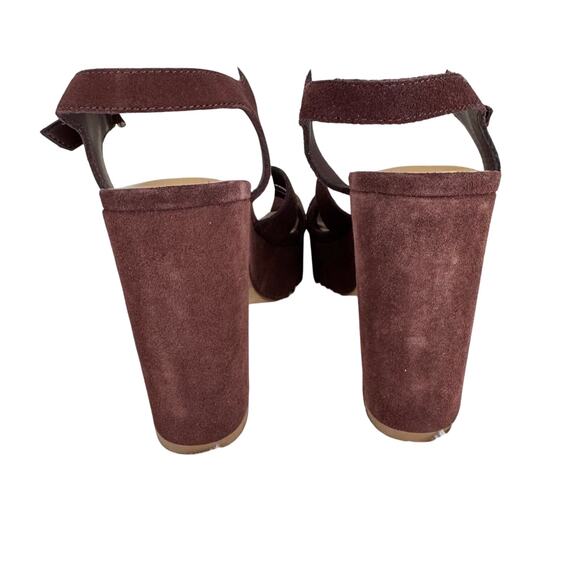 SPLENDID PIPER SUEDE PLATFORM BLOCK HEEL SANDAL IN RAISIN NWOB SIZE 6.5M - Picture 13 of 14